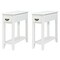 2-Tier End Table Set 2 Pieces with Drawer and Open Shelf for Bedside or Sofa